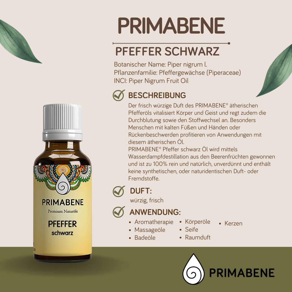 Bild von Pfeffer, schwarz , 100% rein ätherisches Öl